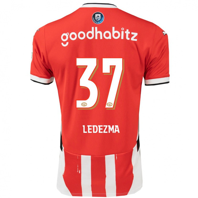 Danxen Barn Richard Ledezma #37 Röd Vit Hemmatröja Matchtröjor 2024/25 Tröjor T-Tröja