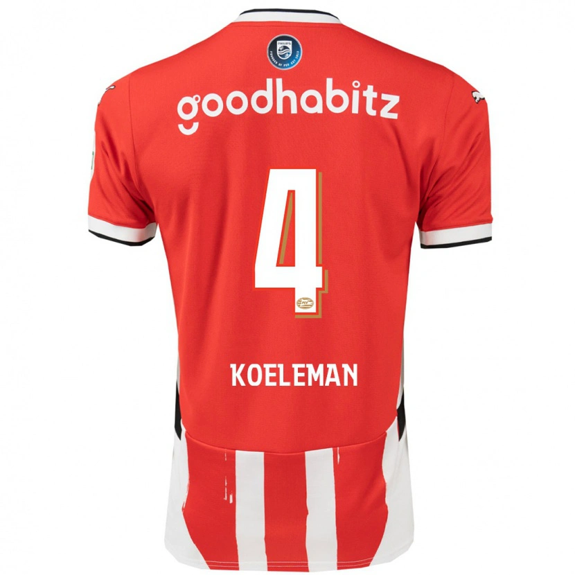 Danxen Barn Senna Koeleman #4 Röd Vit Hemmatröja Matchtröjor 2024/25 Tröjor T-Tröja