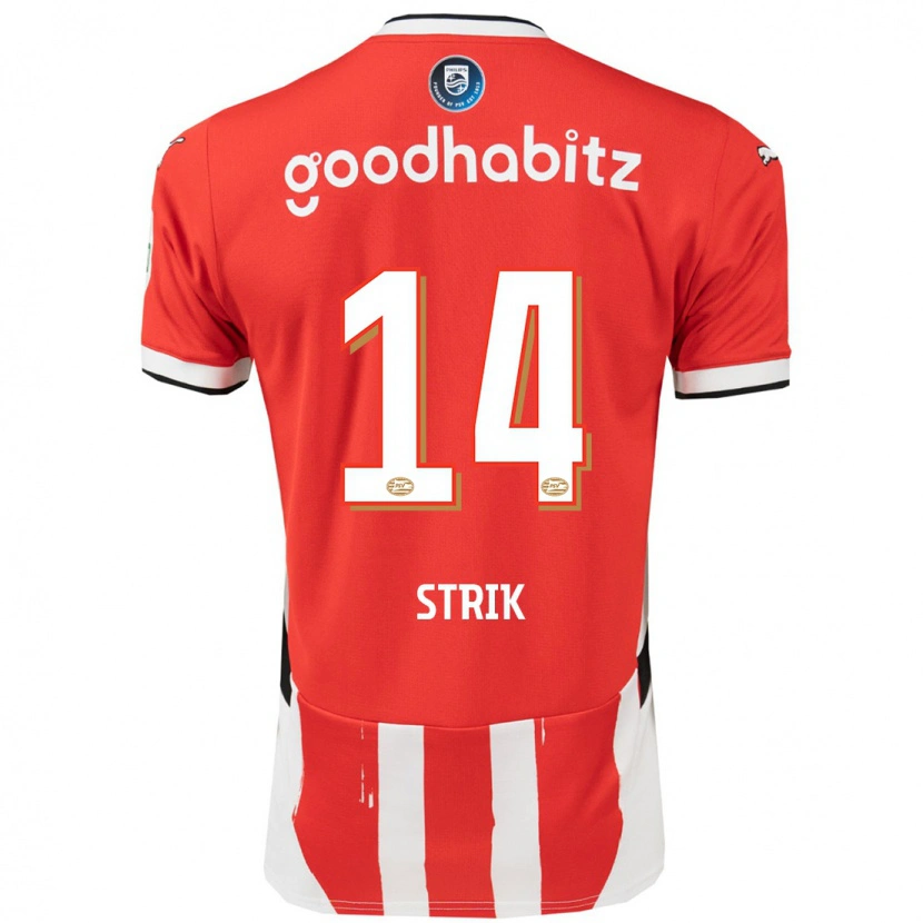 Danxen Barn Laura Strik #14 Röd Vit Hemmatröja Matchtröjor 2024/25 Tröjor T-Tröja
