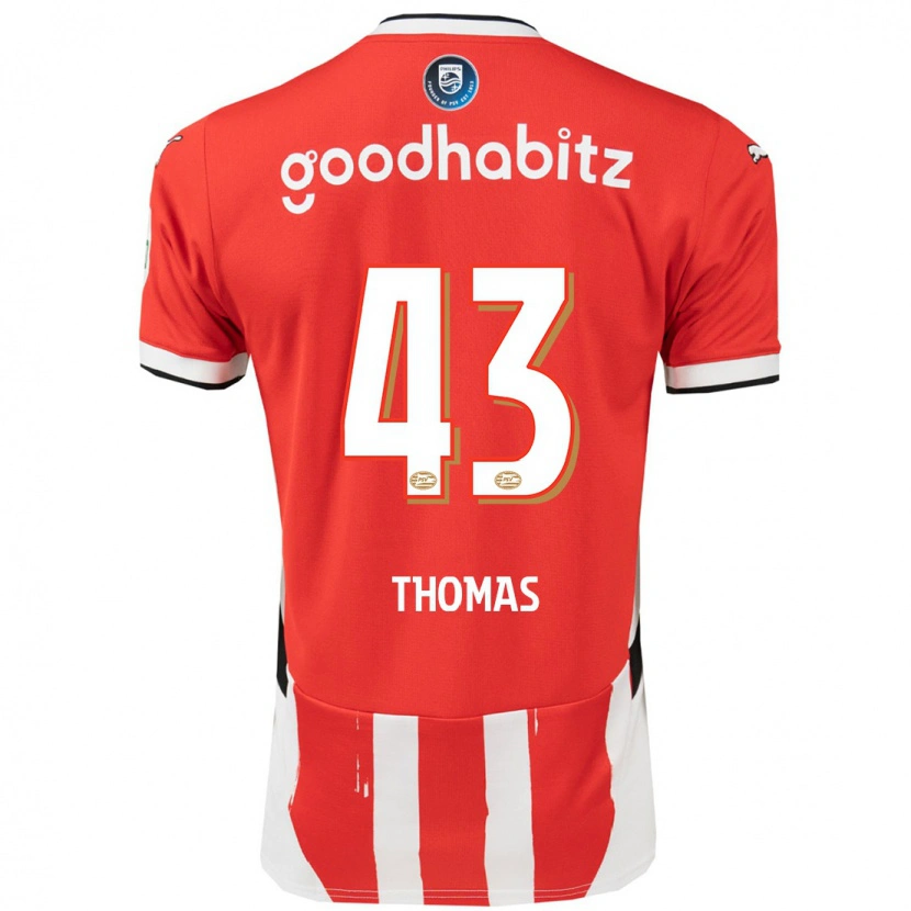 Danxen Barn Kealyn Thomas #43 Röd Vit Hemmatröja Matchtröjor 2024/25 Tröjor T-Tröja
