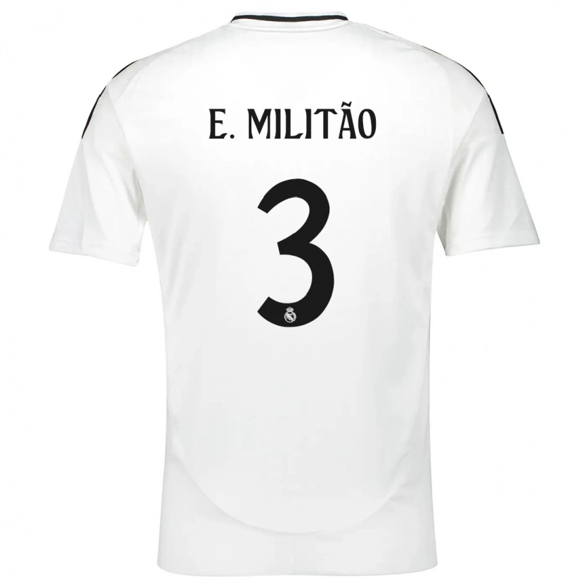 Danxen Barn Éder Militão #3 Vit Hemmatröja Matchtröjor 2024/25 Tröjor T-Tröja