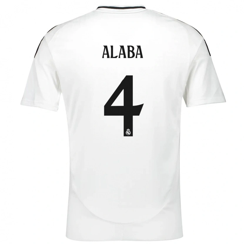 Danxen Barn David Alaba #4 Vit Hemmatröja Matchtröjor 2024/25 Tröjor T-Tröja