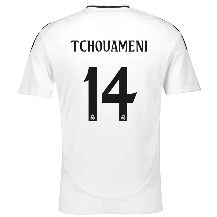 Danxen Barn Aurélien Tchouaméni #14 Vit Hemmatröja Matchtröjor 2024/25 Tröjor T-Tröja