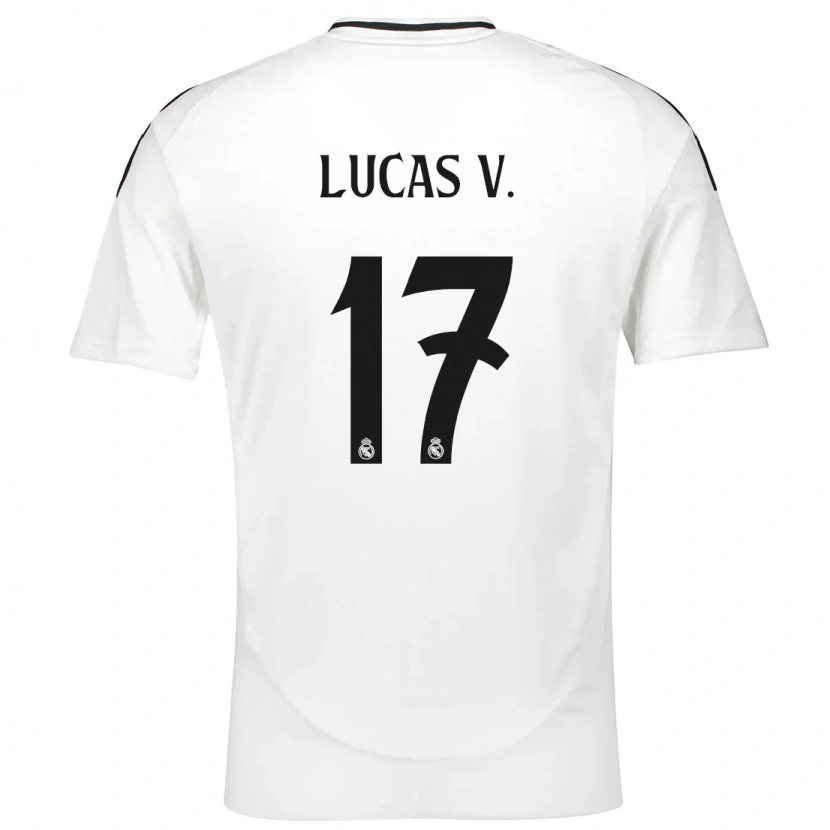 Danxen Barn Lucas Vázquez #17 Vit Hemmatröja Matchtröjor 2024/25 Tröjor T-Tröja