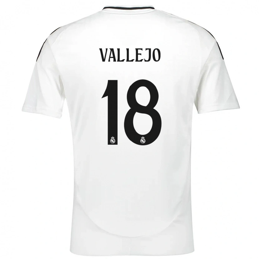 Danxen Barn Jesús Vallejo #18 Vit Hemmatröja Matchtröjor 2024/25 Tröjor T-Tröja