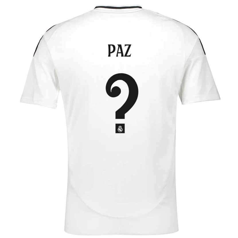 Danxen Barn Nico Paz #0 Vit Hemmatröja Matchtröjor 2024/25 Tröjor T-Tröja