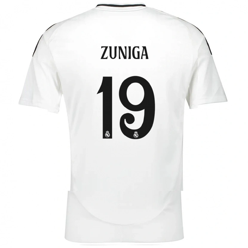 Danxen Barn Loren Zúñiga #19 Vit Hemmatröja Matchtröjor 2024/25 Tröjor T-Tröja