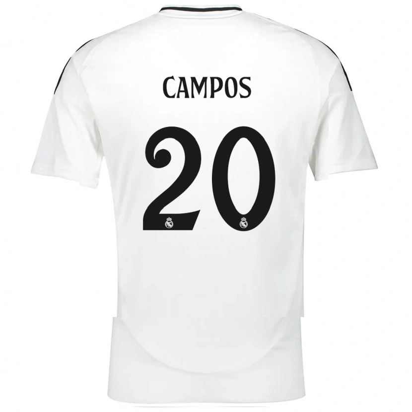 Danxen Barn Andrés Campos #20 Vit Hemmatröja Matchtröjor 2024/25 Tröjor T-Tröja