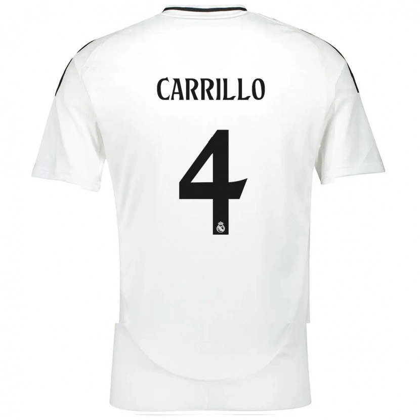 Danxen Barn Álvaro Carrillo #4 Vit Hemmatröja Matchtröjor 2024/25 Tröjor T-Tröja