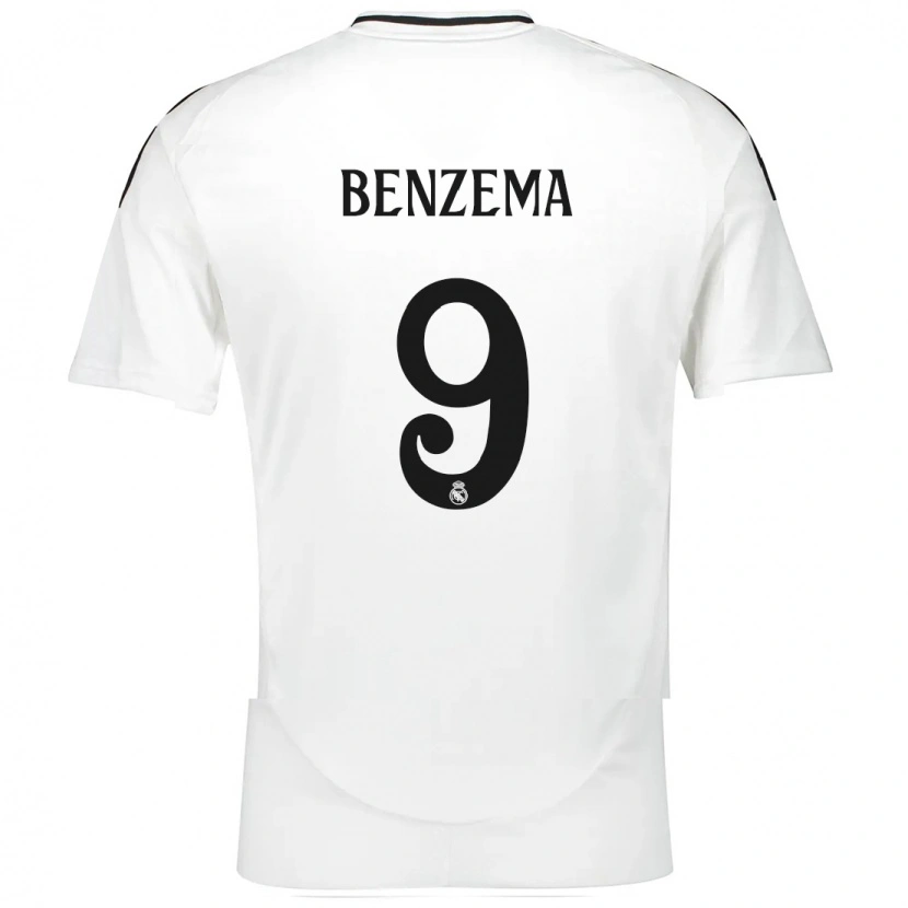 Danxen Barn Karim Benzema #9 Vit Hemmatröja Matchtröjor 2024/25 Tröjor T-Tröja