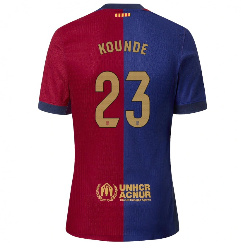 Danxen Barn Jules Koundé #23 Blå Röd Hemmatröja Matchtröjor 2024/25 Tröjor T-Tröja