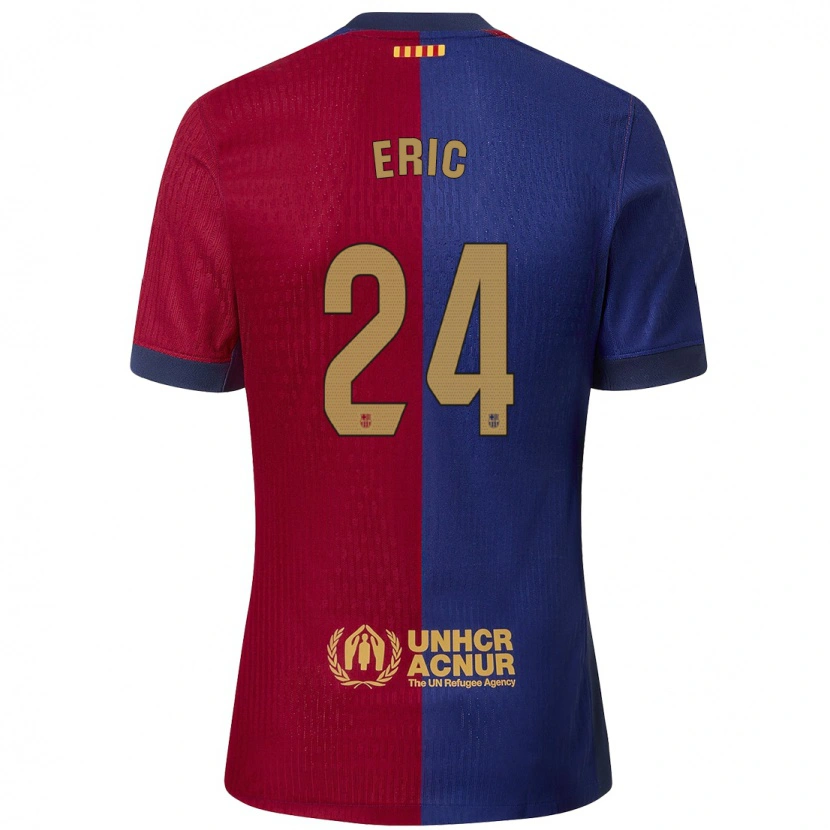 Danxen Barn Eric García #24 Blå Röd Hemmatröja Matchtröjor 2024/25 Tröjor T-Tröja