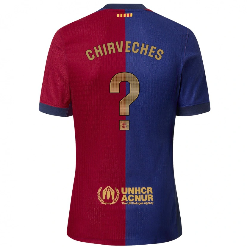 Danxen Barn Raúl Chirveches #0 Blå Röd Hemmatröja Matchtröjor 2024/25 Tröjor T-Tröja