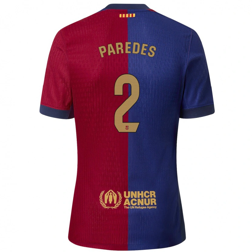 Danxen Barn Irene Paredes #2 Blå Röd Hemmatröja Matchtröjor 2024/25 Tröjor T-Tröja