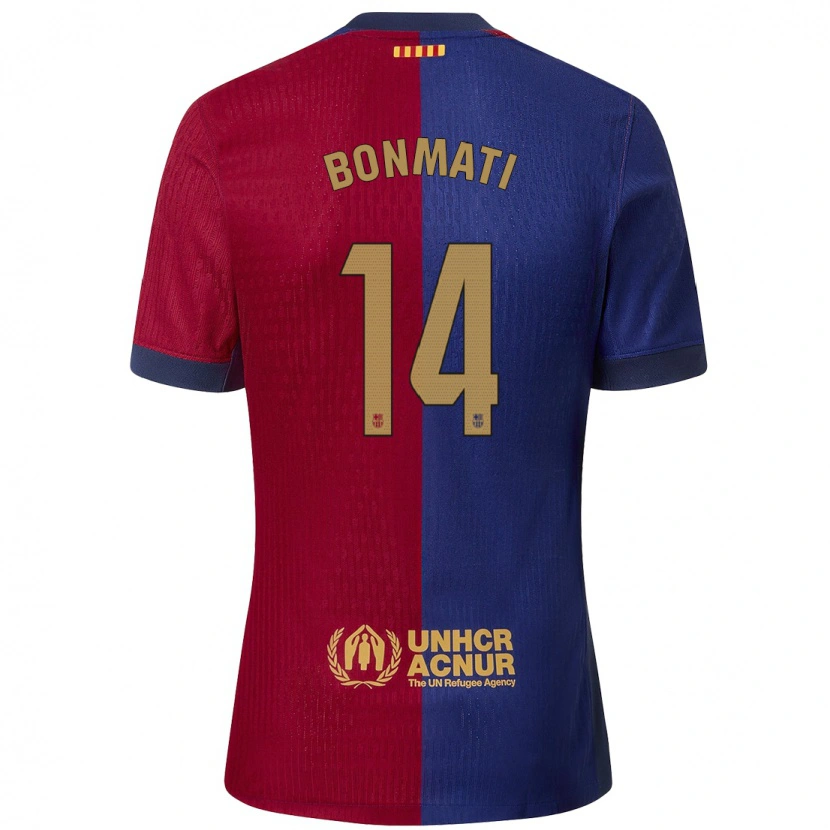 Danxen Barn Aitana Bonmatí #14 Blå Röd Hemmatröja Matchtröjor 2024/25 Tröjor T-Tröja