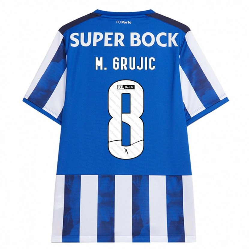 Danxen Barn Marko Grujic #8 Blå Vit Hemmatröja Matchtröjor 2024/25 Tröjor T-Tröja