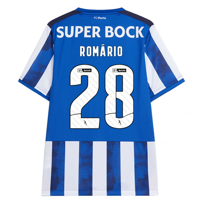 Danxen Barn Romário Baró #28 Blå Vit Hemmatröja Matchtröjor 2024/25 Tröjor T-Tröja