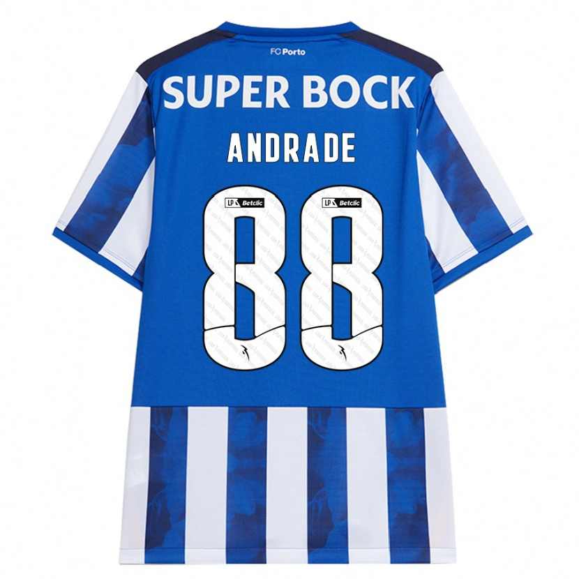 Danxen Barn Domingos Andrade #88 Blå Vit Hemmatröja Matchtröjor 2024/25 Tröjor T-Tröja