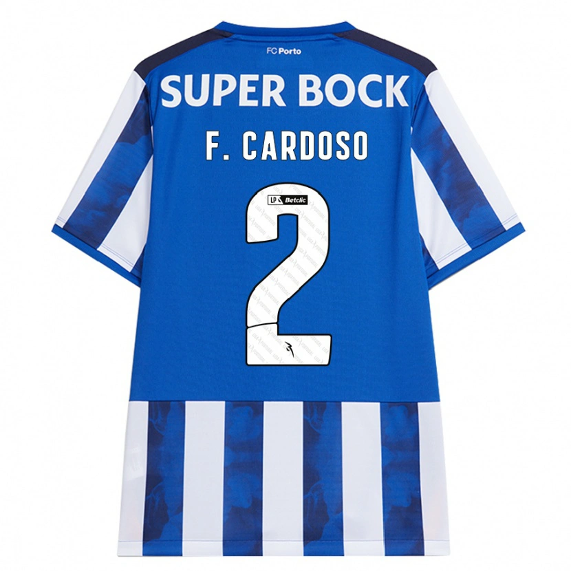 Danxen Barn Fábio Cardoso #2 Blå Vit Hemmatröja Matchtröjor 2024/25 Tröjor T-Tröja