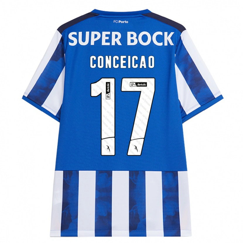 Danxen Barn Rodrigo Conceicao #17 Blå Vit Hemmatröja Matchtröjor 2024/25 Tröjor T-Tröja