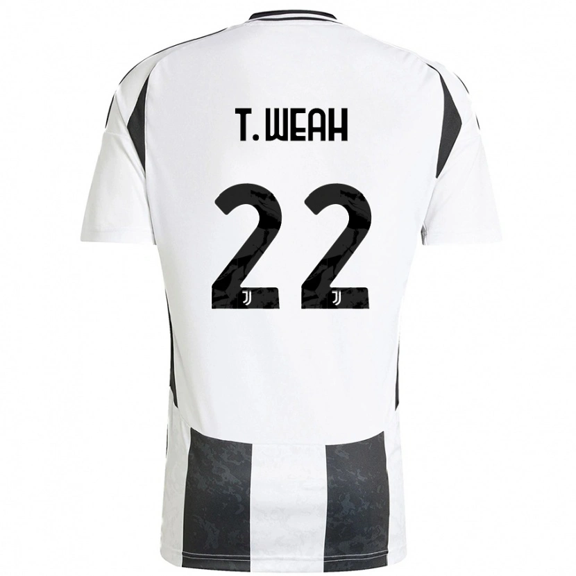 Danxen Barn Timothy Weah #22 Vit Svart Hemmatröja Matchtröjor 2024/25 Tröjor T-Tröja