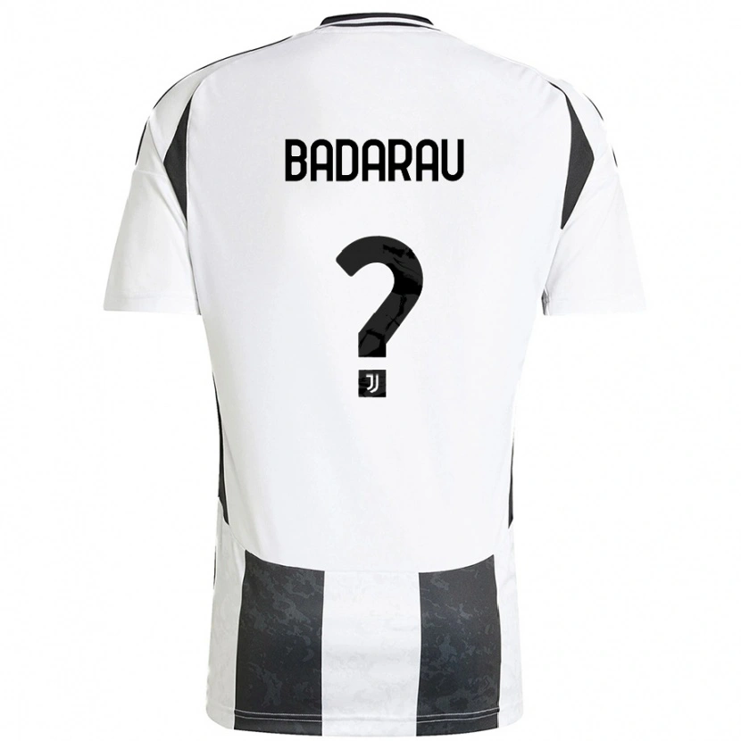 Danxen Barn Fabio Bădărău #0 Vit Svart Hemmatröja Matchtröjor 2024/25 Tröjor T-Tröja