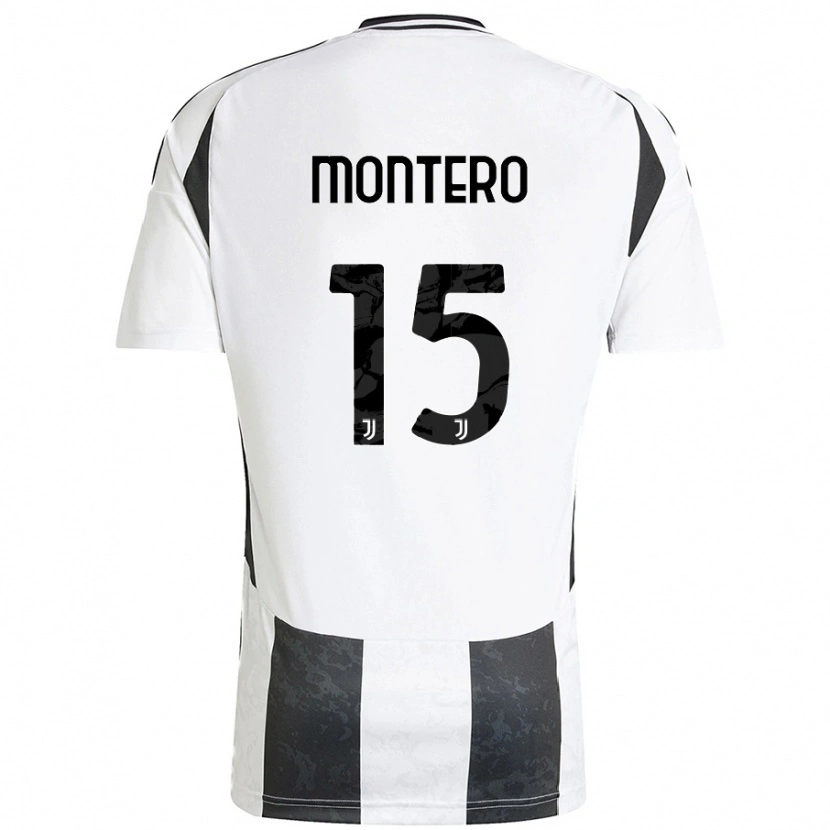 Danxen Barn Alfonso Montero #15 Vit Svart Hemmatröja Matchtröjor 2024/25 Tröjor T-Tröja