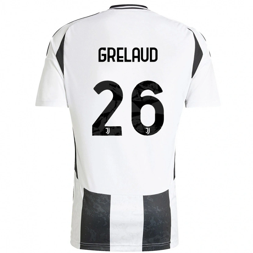 Danxen Barn Josue Grelaud #26 Vit Svart Hemmatröja Matchtröjor 2024/25 Tröjor T-Tröja