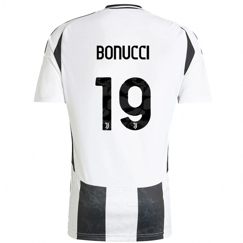 Danxen Barn Leonardo Bonucci #19 Vit Svart Hemmatröja Matchtröjor 2024/25 Tröjor T-Tröja