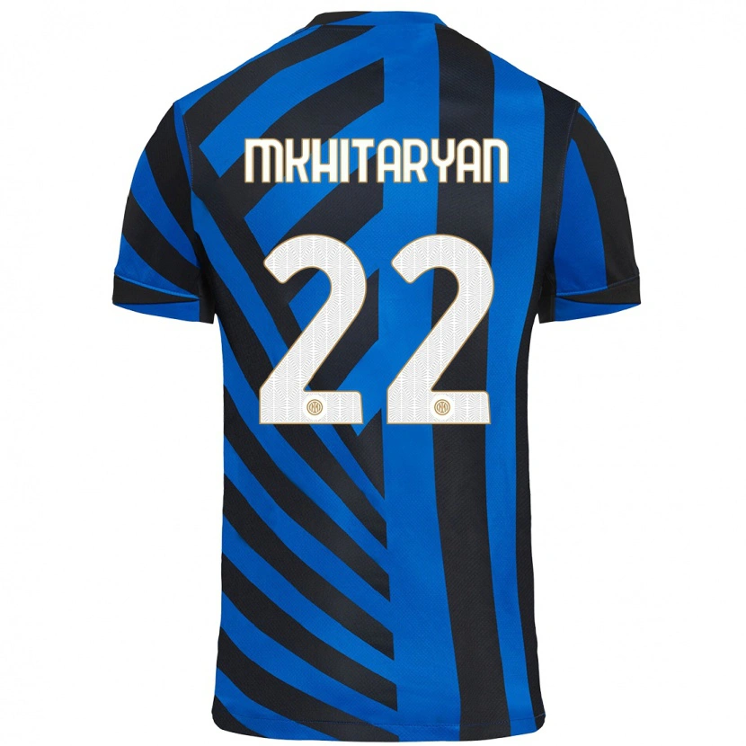 Danxen Barn Henrikh Mkhitaryan #22 Blå Svart Hemmatröja Matchtröjor 2024/25 Tröjor T-Tröja