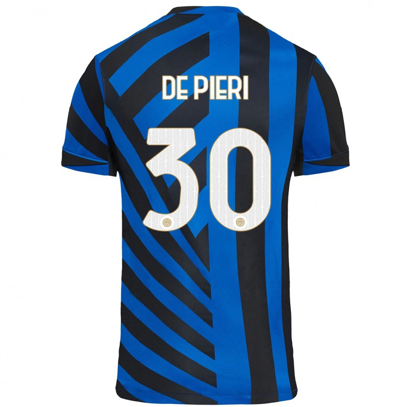 Danxen Barn Giacomo De Pieri #30 Blå Svart Hemmatröja Matchtröjor 2024/25 Tröjor T-Tröja