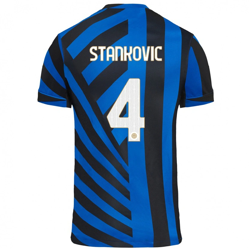 Danxen Barn Aleksandar Stankovic #4 Blå Svart Hemmatröja Matchtröjor 2024/25 Tröjor T-Tröja