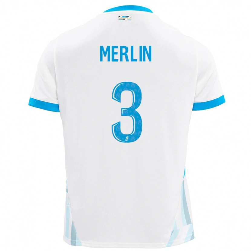Danxen Barn Quentin Merlin #3 Vit Himmelsblå Hemmatröja Matchtröjor 2024/25 Tröjor T-Tröja