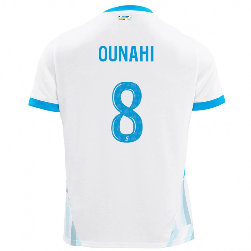 Danxen Barn Azzedine Ounahi #8 Vit Himmelsblå Hemmatröja Matchtröjor 2024/25 Tröjor T-Tröja