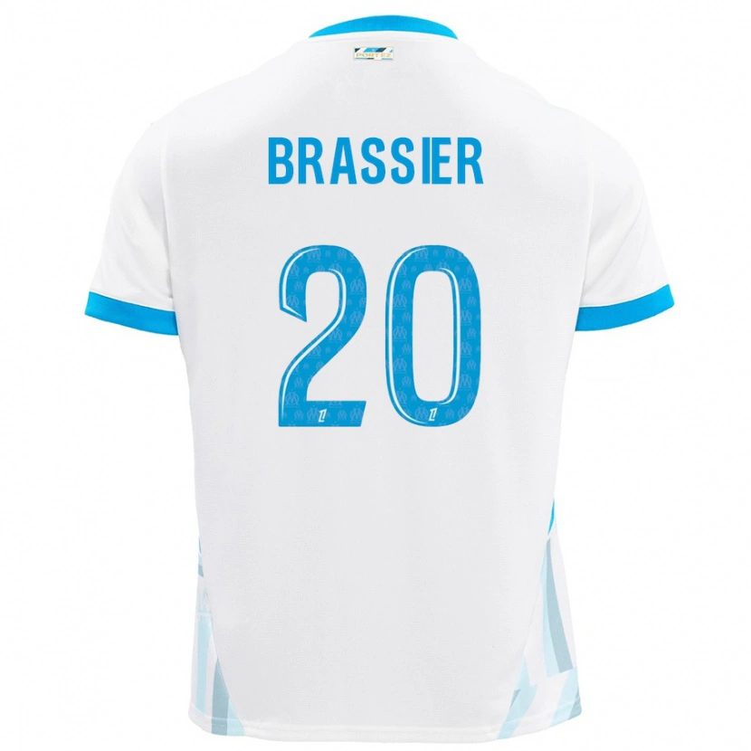 Danxen Barn Lilian Brassier #20 Vit Himmelsblå Hemmatröja Matchtröjor 2024/25 Tröjor T-Tröja