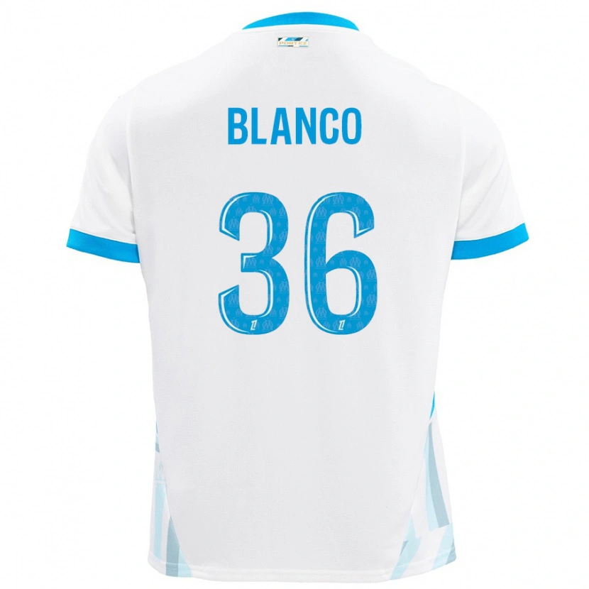 Danxen Barn Rubén Blanco #36 Vit Himmelsblå Hemmatröja Matchtröjor 2024/25 Tröjor T-Tröja