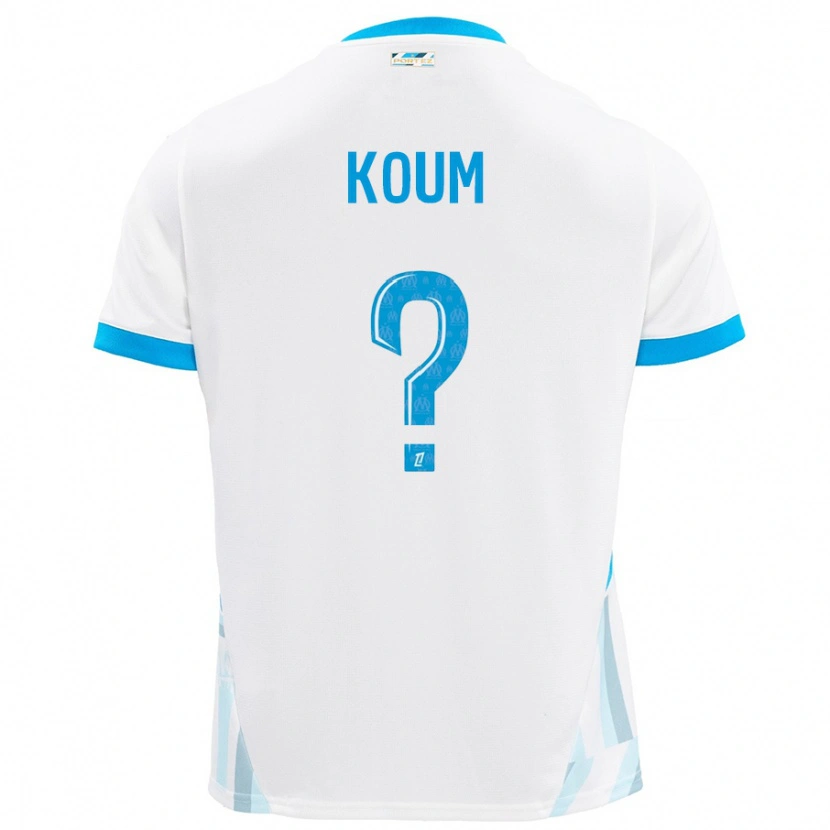 Danxen Barn Alexi Koum #0 Vit Himmelsblå Hemmatröja Matchtröjor 2024/25 Tröjor T-Tröja