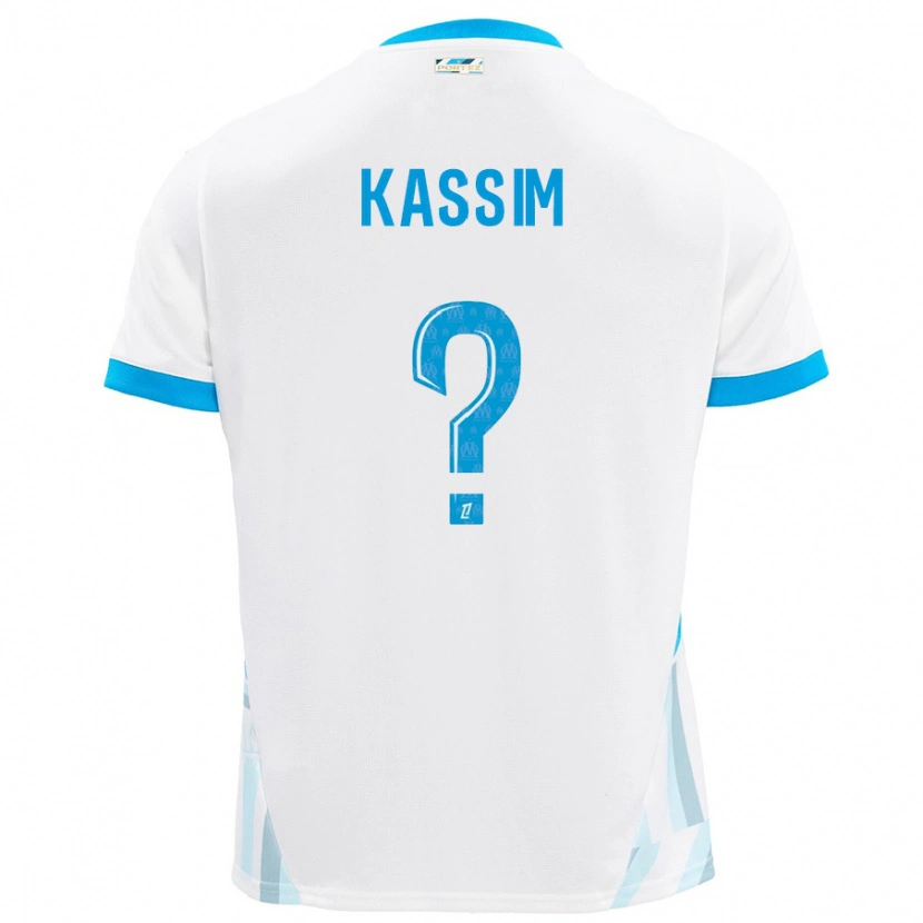 Danxen Barn Kassim Abdallah #0 Vit Himmelsblå Hemmatröja Matchtröjor 2024/25 Tröjor T-Tröja