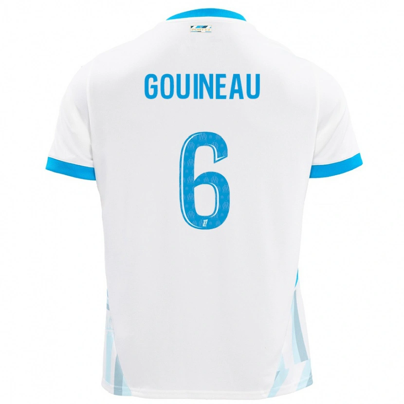 Danxen Barn Coline Gouineau #6 Vit Himmelsblå Hemmatröja Matchtröjor 2024/25 Tröjor T-Tröja