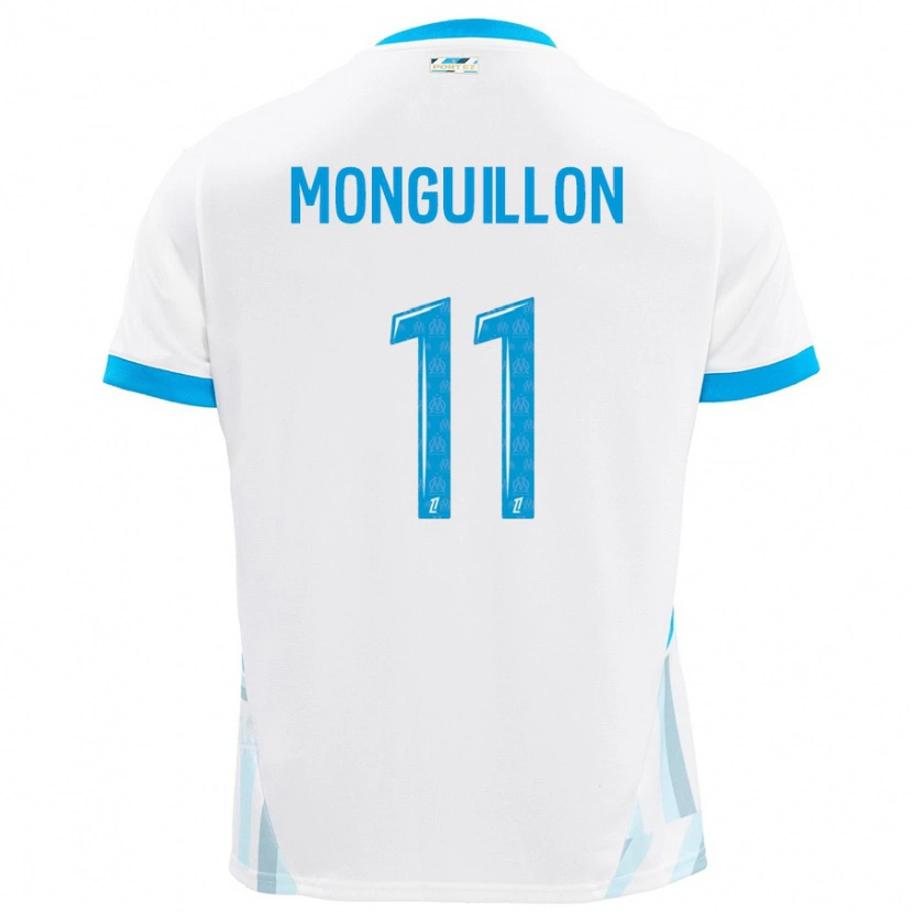 Danxen Barn Coralie Monguillon #11 Vit Himmelsblå Hemmatröja Matchtröjor 2024/25 Tröjor T-Tröja
