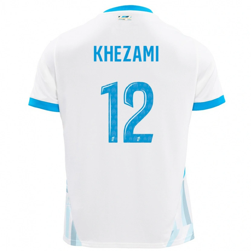 Danxen Barn Roselène Khezami #12 Vit Himmelsblå Hemmatröja Matchtröjor 2024/25 Tröjor T-Tröja