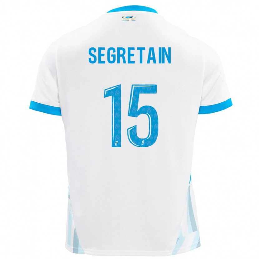 Danxen Barn Julie Ségrétain #15 Vit Himmelsblå Hemmatröja Matchtröjor 2024/25 Tröjor T-Tröja