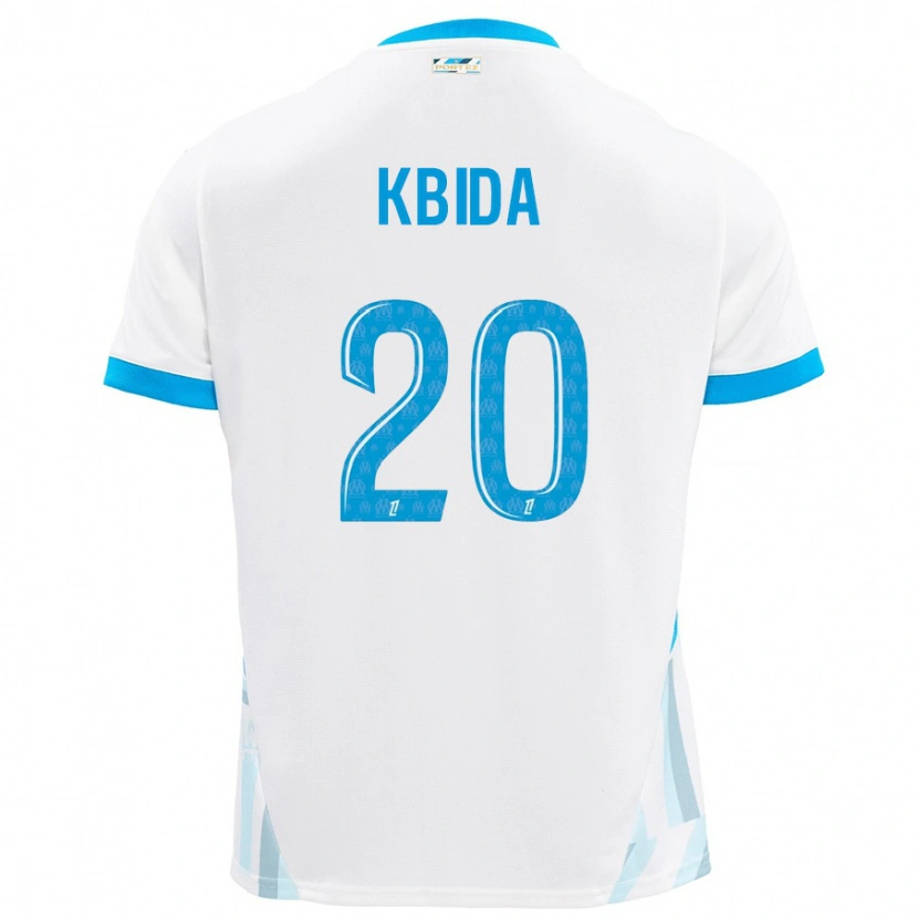 Danxen Barn Inès Kbida #20 Vit Himmelsblå Hemmatröja Matchtröjor 2024/25 Tröjor T-Tröja