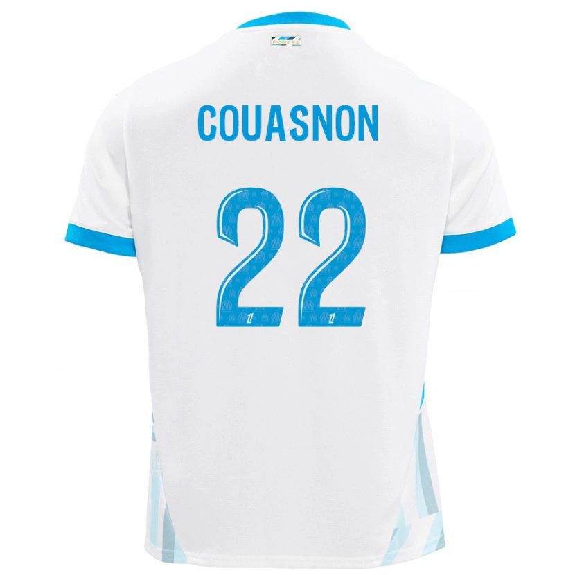 Danxen Barn Roxane Couasnon #22 Vit Himmelsblå Hemmatröja Matchtröjor 2024/25 Tröjor T-Tröja