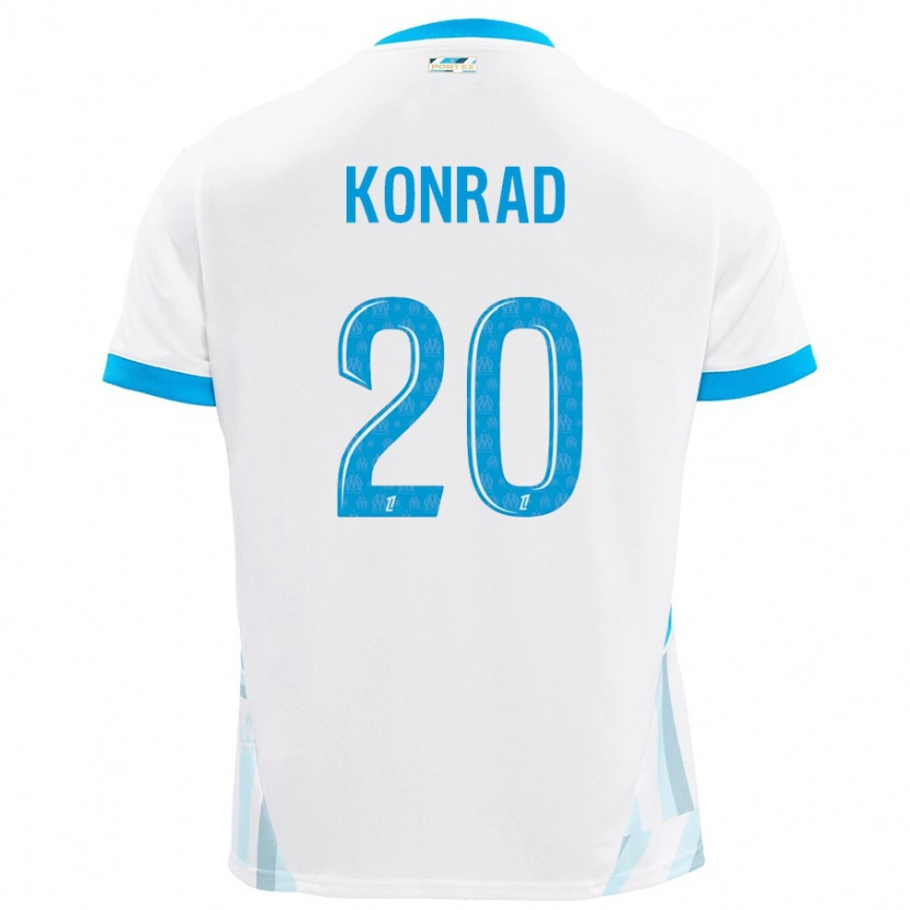 Danxen Barn Konrad De La Fuente #20 Vit Himmelsblå Hemmatröja Matchtröjor 2024/25 Tröjor T-Tröja
