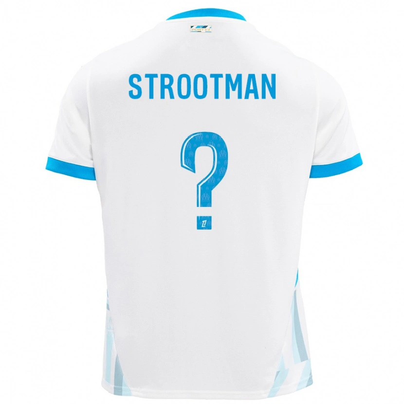 Danxen Barn Kevin Strootman #0 Vit Himmelsblå Hemmatröja Matchtröjor 2024/25 Tröjor T-Tröja