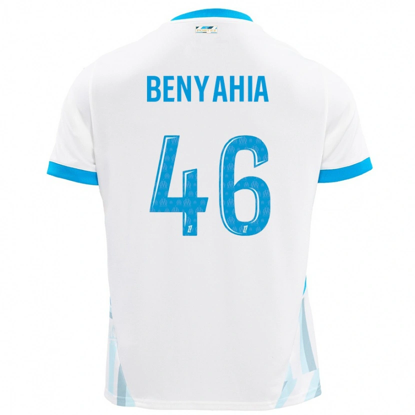 Danxen Barn Aylan Benyahia-Tani #46 Vit Himmelsblå Hemmatröja Matchtröjor 2024/25 Tröjor T-Tröja