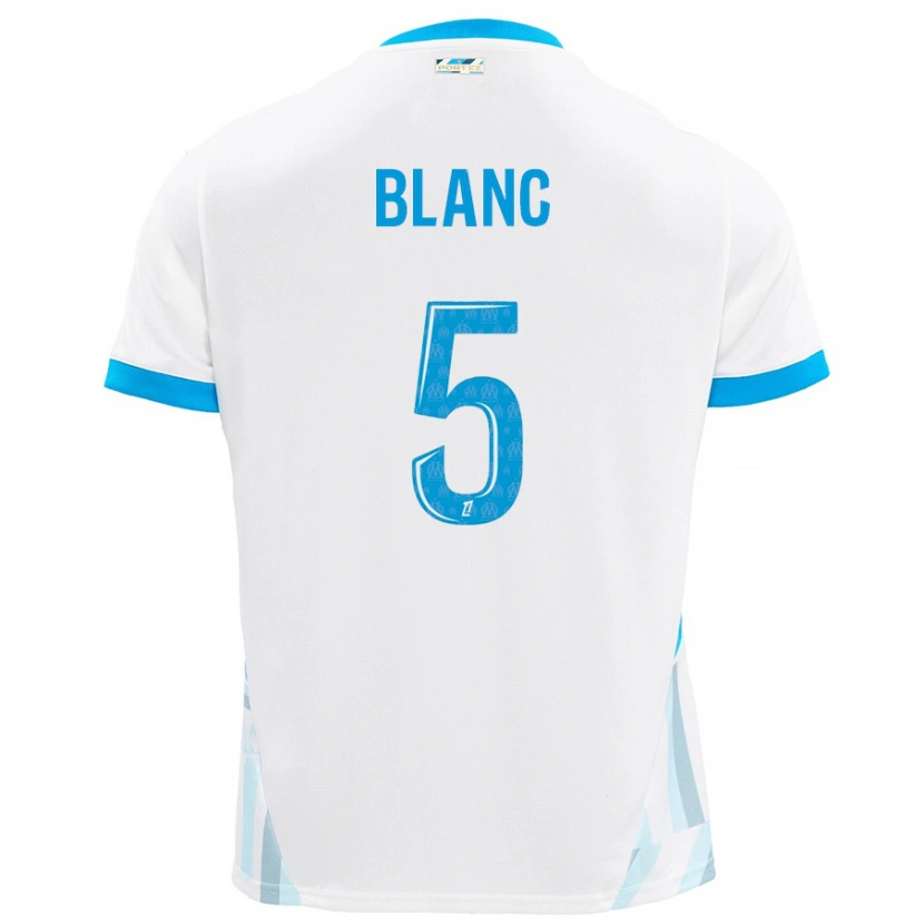 Danxen Barn Amandine Blanc #5 Vit Himmelsblå Hemmatröja Matchtröjor 2024/25 Tröjor T-Tröja
