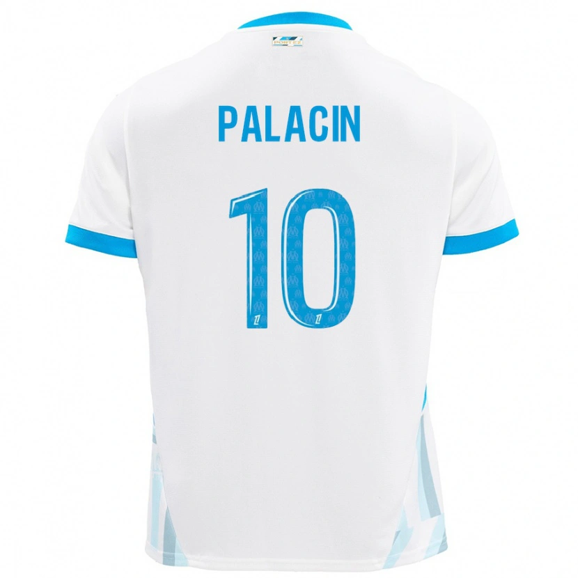 Danxen Barn Sara Palacin #10 Vit Himmelsblå Hemmatröja Matchtröjor 2024/25 Tröjor T-Tröja