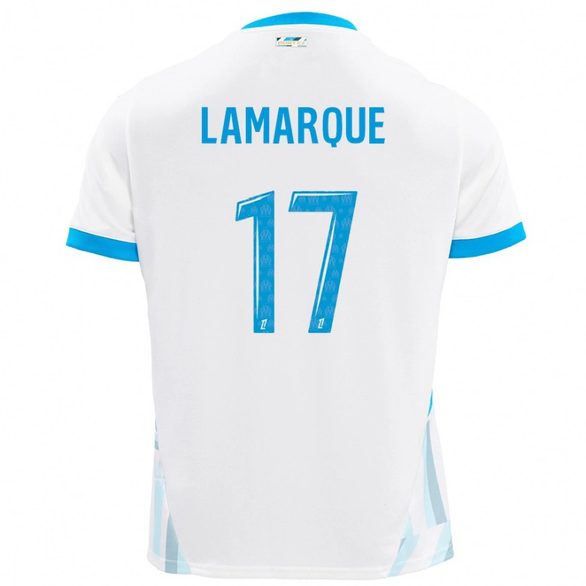 Danxen Barn Alais Lamarque #17 Vit Himmelsblå Hemmatröja Matchtröjor 2024/25 Tröjor T-Tröja